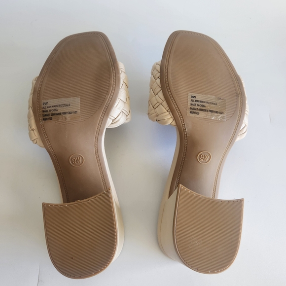 A New Day Woven Mule Slide Heel Sandals Size 9W New - Picture 11 of 13